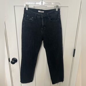 Vivian Brand Washed Black Denim Straight Leg Jeans Size 27